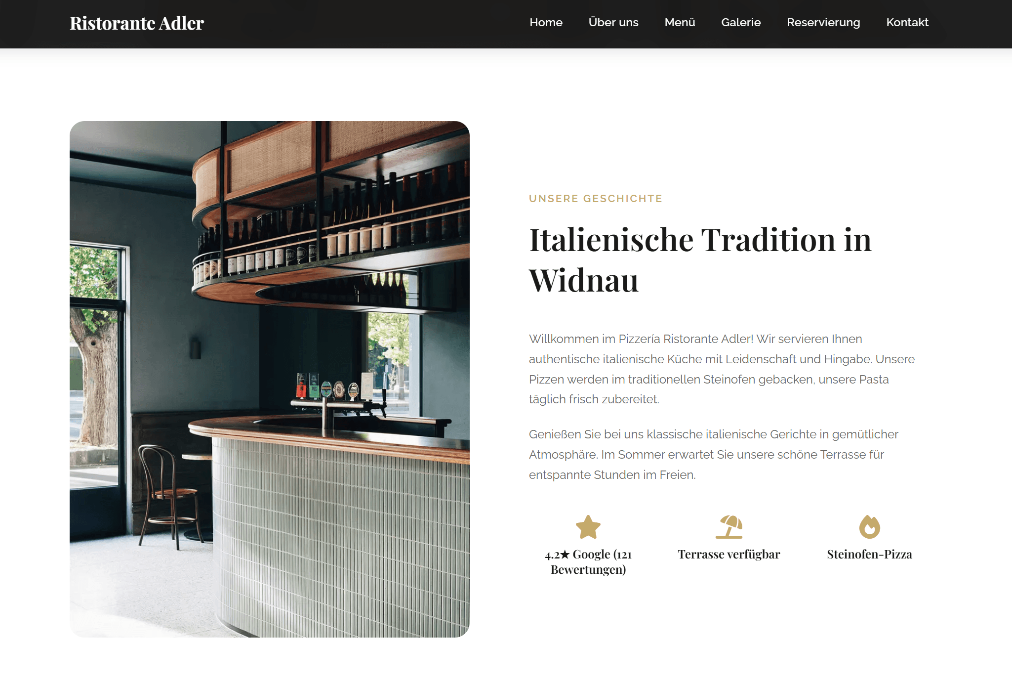 Ristorante Adler Website Beispiel